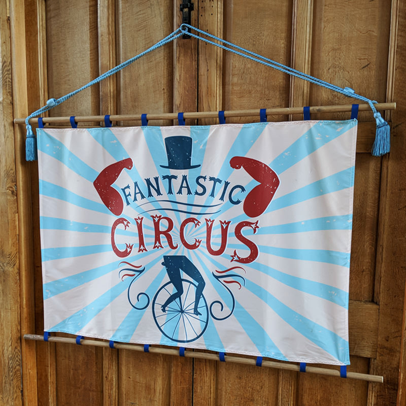 FOR SALE Circus Bike Man Banner 1